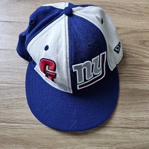 Men's Vintage New Era Blue & White New York Giants Cap NFL 6-7/8 Hat - Picture 1 of 6