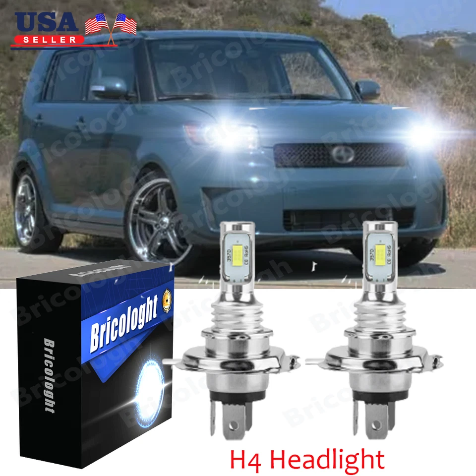 Lâmpadas LED H4 para farol Scion xB xA 2004 2005 2006 feixe alto/baixo 6000K 6000LM - Imagem 1 de 4