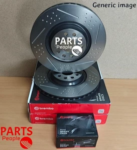 FOR FORD FIESTA ECOBOOST 1.0 17+ BREMBO DIMPLED SLOTTED DISCS 262MM BREMBO PADS - Picture 1 of 4