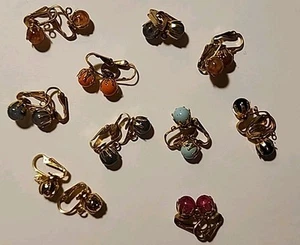 10 Pairs Clip On Earrings Costume Jewelry - Picture 1 of 9