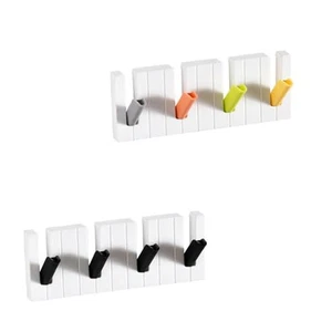 Sticky Plastic Wall Hooks for Home Entryway and Office Set of 2 with 8 Hooks - Picture 1 of 10