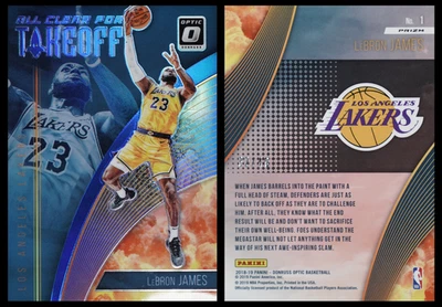 2018 PANINI DONRUSS Optic LeBron James All Clear for Takeoff Blue /49 PRIZM - Image 1 of 3