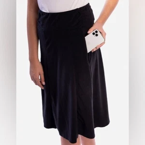 SCOTTeVEST The Sandra A-Linien Rock schwarz Reißverschluss Taschen Stretch Komfort Gr. S - Bild 1 von 9