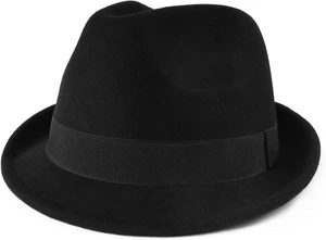 Multi Size Felt Trilby Hats,Adjustable Size Warm Fedora Hat,Unisex Manhattan Hat - Picture 1 of 12