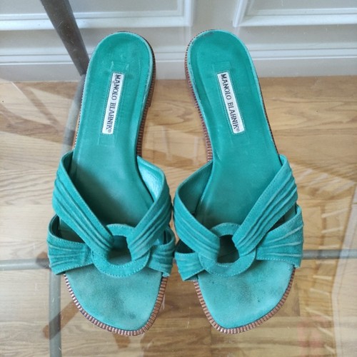 MBT Manolo Blahnik Susa sandalo verde donna 38 5