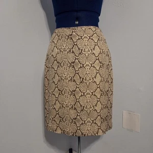 Alfani Vintage 90s Silk Snakeskin Midi Skirt Size 6 - Picture 1 of 6