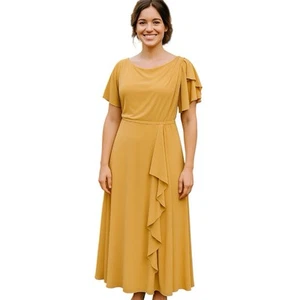 Azazie Kleid Damen 6 Abend Small Medium Chiffon Plissee fließend A-Linie - Bild 1 von 17