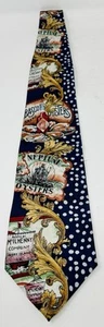 Tabasco Oysters Boat Avery Island Men's 100% Silk Necktie 57" Multi Color Blue - Picture 1 of 2
