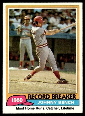 1981 Topps Johnny Bench Cincinnati Reds #201 - Image 1 of 2