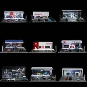 Diorama Scala 1/64 Garage Auto Modello Auto Città Showroom Negozio Scena Esposizione Modello - Foto 1 di 81
