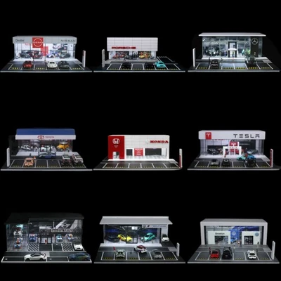 Diorama Escala 1/64 Coche Garaje Modelo Ciudad Coche Showroom Tienda Escena Exhibición Modelo Foto 1 de 4