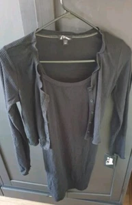 Art Class Girls Knit Button Front Cardigan and Dress Set Large Size 10/12 Black - Picture 1 of 6