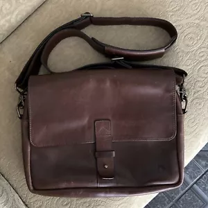 Nutsac Jones Satchel Briefcase - All Leather Dark Brown - Made In USA 13”x10” - Picture 1 of 15