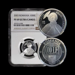 ROMANIA. 2003, 1000 Lei - NGC PF69 - Top Pop 🥇 Constantin Brancoveanu RARE - Picture 1 of 5
