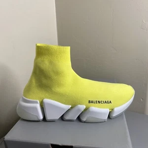 Balenciaga Speed 2.0 Recycled Knit Transparent Sole Yellow (Women's) - Picture 1 of 13