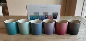 Le Creuset Stoneware Pastel Multicolor Set of 6 12 oz London Coffee Mugs NEW - Picture 1 of 6