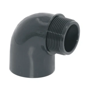 HAF® 1x PVC Winkel 90° 50mm Klebemuffe x 2" Außengewinde Pool Verrohrung - Bild 1 von 8