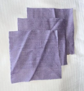 Burlap SCRAP Lavender 9”x9” 3 Pc Lot Craft Projects - Picture 1 of 4