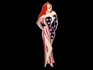 Fantasy Pin - Disney Jessica Rabbit Wearing Patriotic USA Flag Dress Sexy Pose - Picture 1 of 2
