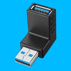 Superior Quality Style 90 Degree USB 3.0 Male to Female Angle Adapter Blk Down - Picture 1 of 1