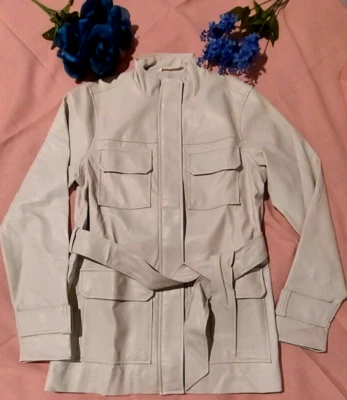 A New Day Anorak Imitación Cuero Frontera Chaqueta Abrigo Cremallera Completa Corbata Frontal Nuevo con Etiquetas - Xs Foto 1 de 4