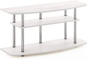 Turn-N-Tube TV Stand for up to 43 Inch, 3-Tier, White Oak - Picture 1 of 6