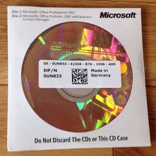 GENUINE Microsoft Office Suite Professional 2007 For Windows Xp Vista 7/8/10