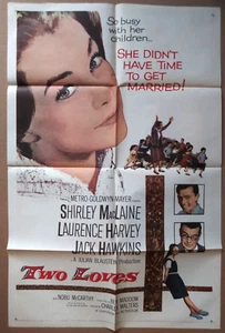 SHIRLEY MacLAINE IN "TWO LOVES" ORIGINAL MOVIE POSTER .1961 .41"X 27". - Picture 1 of 3