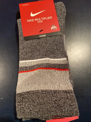 Nike Men's Ohio State Buckeyes Multiplier 2-Pair Crew Socks sz L 8-12 Football Cover