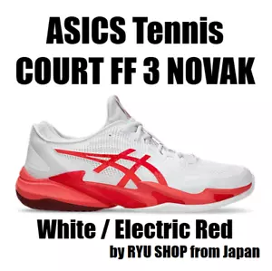 ASICS Tennis Shoes COURT FF 3 NOVAK 1041A522.966 White / Electric Red - Picture 1 of 11