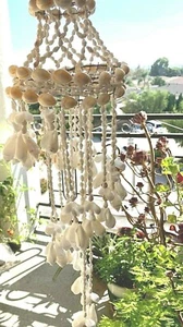 White Sea Shell Wind Chime Hanging Ornament Wall Decoration-Handmade in Taiwan - Picture 1 of 11