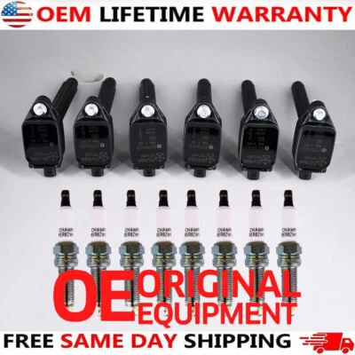 Juego de 6 bobinas de encendido OEM y bujías OEM para Chrysler Dodge Jeep Ram 3.6 UF648 Foto 1 de 4