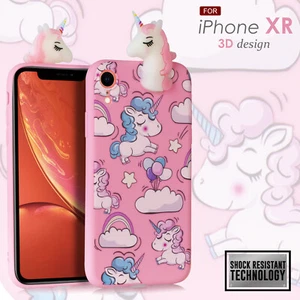 Para iPhone XR Modelo 3D Linda Dibujos Animados Silicona Suave TPU Goma Estuche Cubierta  - Imagen 1 de 6