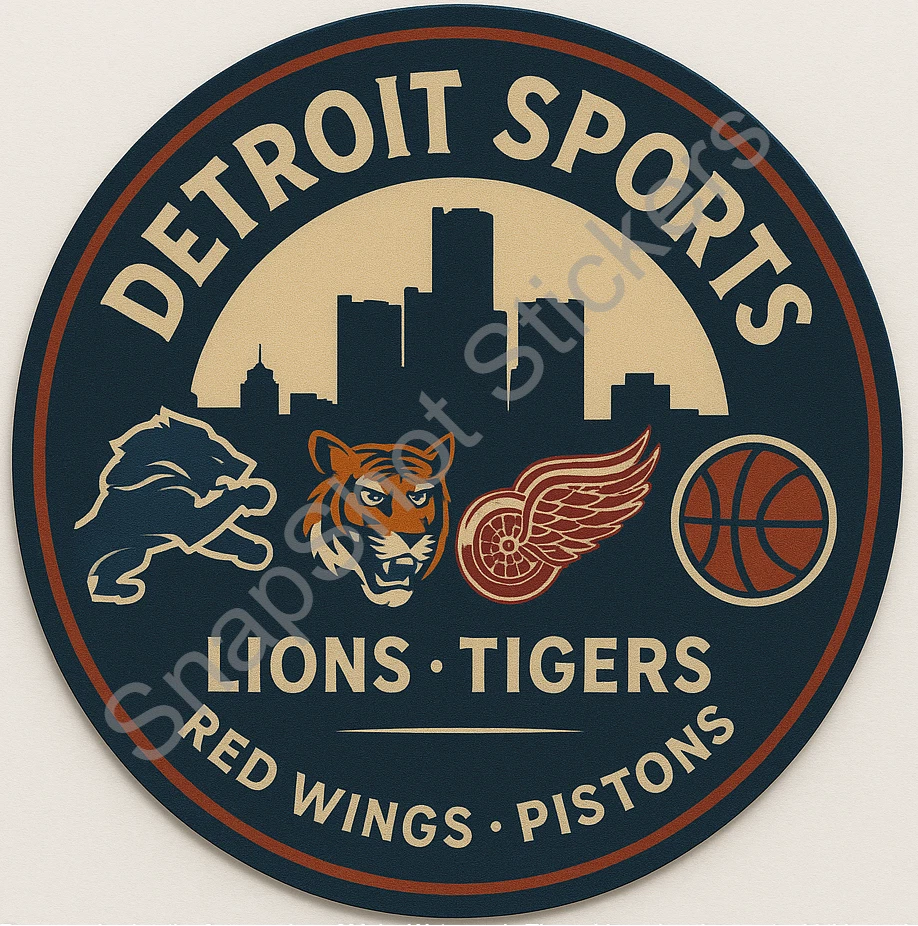 Detroit Sports Red Wings Lions Pistons Tigers Vinyl Die Cut Sticker Decal 01