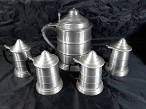 Vintage Aluminium großer Stein mit 4 passenden Steinen Eiskübel Made in Hong Kong - Bild 1 von 12