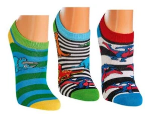 Sneaker-Socken, fröhlich-lustige Dino-Motive, Baumwolle, handgekettelte Naht - Bild 1 von 4