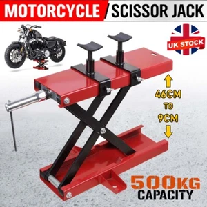 Heavy Duty 500kg/1100LBS Motorcycle Motor Bike Stand Scissor Lift Jack Workshop - Picture 1 of 16