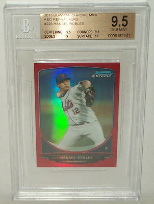 2013 Bowman Chrome Mini Red Refractor 03/10 Hansel Robles BGS-9.5-GEM MINT - Image 1 of 2