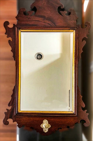 Harrison & Gil Mahogany and Gilt hand Carved Beveled Wall Mirror Cover