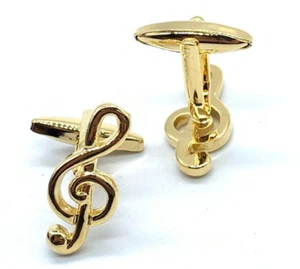 Musical Notes Cufflinks Musician Business Wedding Dress Shirt free gift box #10 - Picture 1 of 10