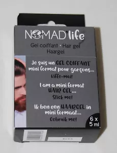 NIB Nomad Life Men's 6pc Mini Travel Hair Gel packets 5 mL each TSA Compliant - Picture 1 of 7