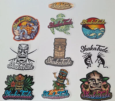 10 Diseños ShakaTude Pegatinas Calcomanías Colgar Suelto Brah Buenas Vibraciones Aloha Hawaii HI Foto 1 de 4