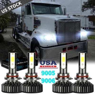 For Freightliner Coronado 2013-18 4x 6000K High Low Beam LED Headlight Bulbs Kit - Image 1 of 4