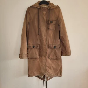 Whistles Womens Coat Jacket Hooded Parka Chore Style Khaki UK 8 US 4 - Picture 1 of 15