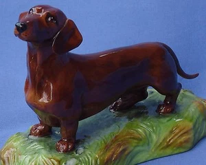 DACHSHUND ROYALE STRATFORD ENGLAND dog 6" figurine marked - Picture 1 of 14