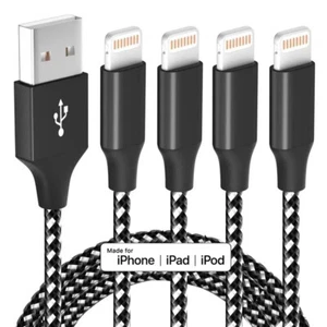 Braided USB Cable For iPhone 5 6 7 8 11 12 XR X Long Fast Charger Charging Cord - Picture 1 of 12
