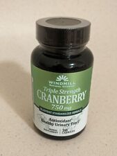 Triple-Strength Cranberry Extract Capsules 750 mg 30 Ct Windmill Health Urinary