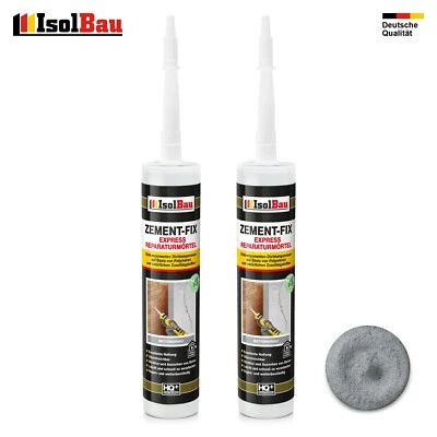 2 x 300ml Express Reparaturmörtel Zement-Fix Betongrau Fugenmörtel Cement Mörtel - Bild 1 von 4