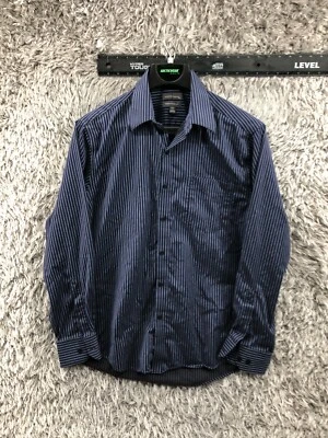 Statements Blue Striped Shirt Size 16.5 Mens Long Sleeve Spread Collar Non Iron - Image 1 of 4