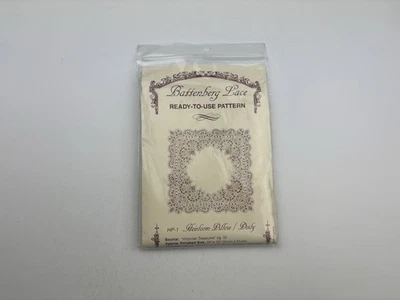 Battenburg Lace Ready To Use Pattern Heirloom Pillow Doily 9R - Image 1 of 3